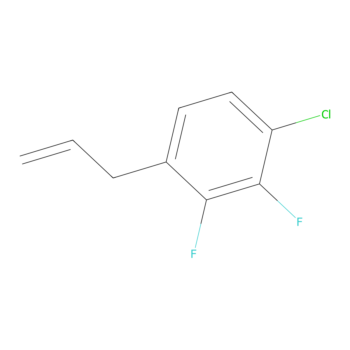 1-Chloro-2,3-difluoro-4-(prop-2-en-1-yl)benzene molecular structure, CAS 2138256-84-3