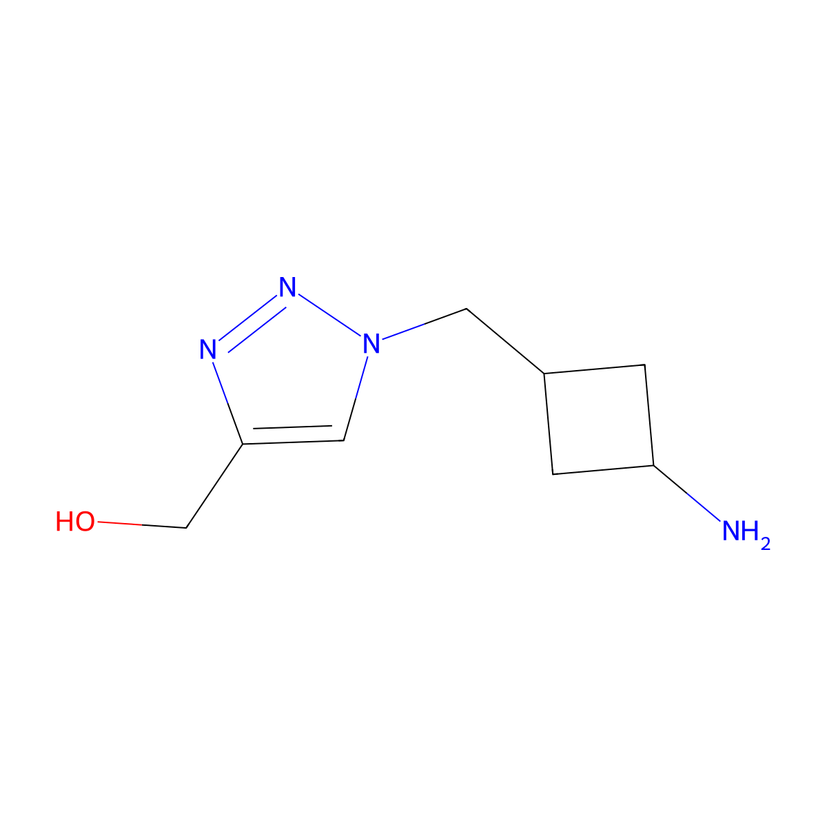 {1-[(3-aminocyclobutyl)methyl]-1H-1,2,3-triazol-4-yl}methanol molecular structure, CAS 2138257-16-4