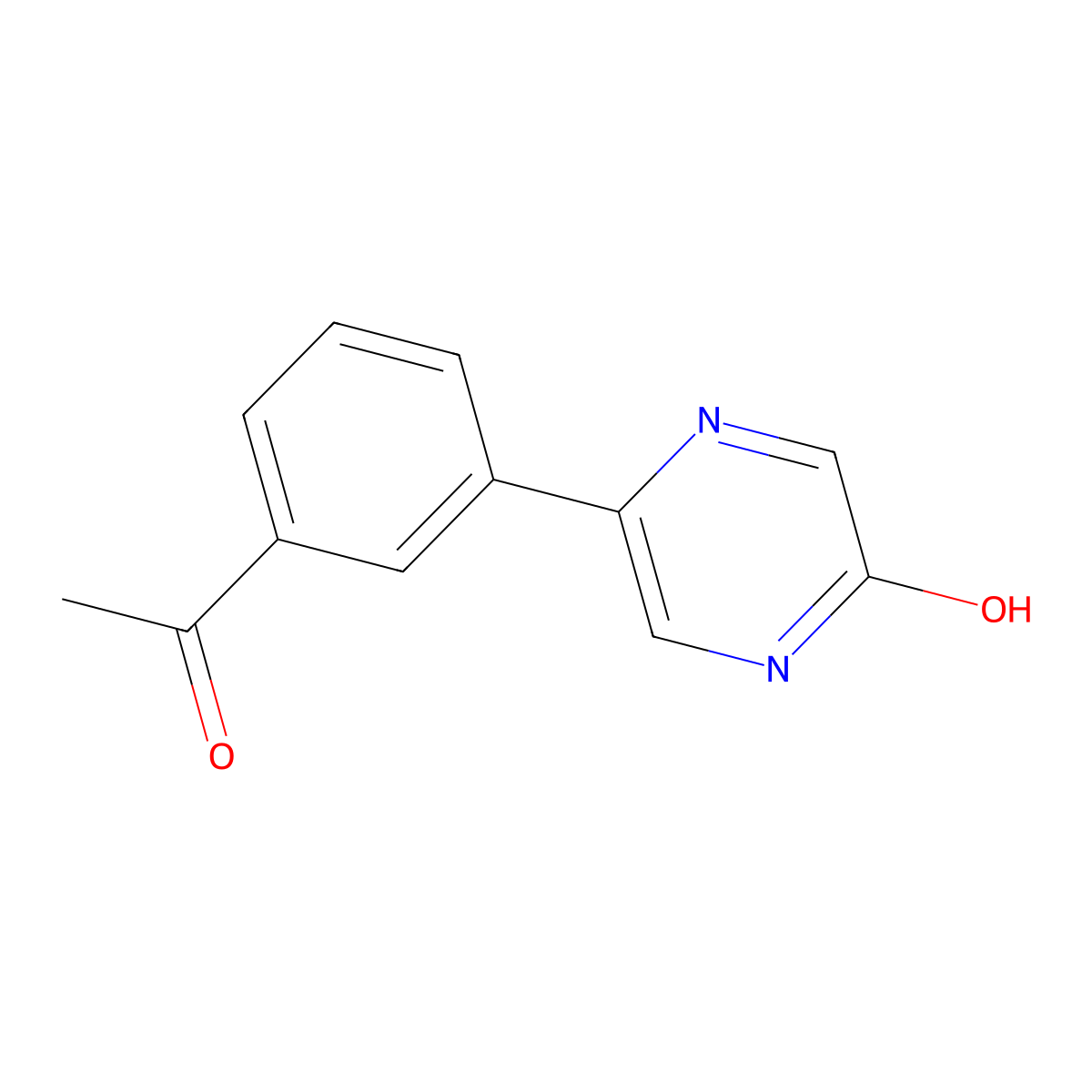 1-[3-(5-Hydroxypyrazin-2-yl)phenyl]ethan-1-one molecular structure, CAS 2138257-32-4