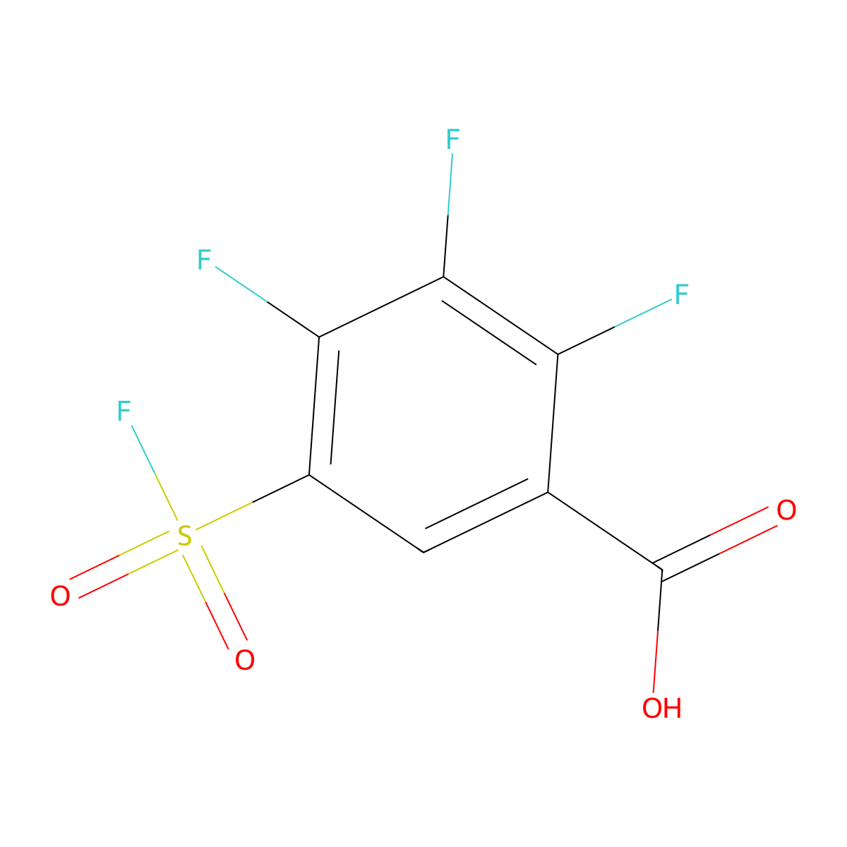 2,3,4-Trifluoro-5-(fluorosulfonyl)benzoic acid molecular structure, CAS 2138257-49-3