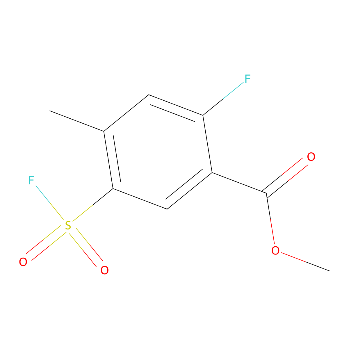 Methyl 2-fluoro-5-(fluorosulfonyl)-4-methylbenzoate molecular structure, CAS 2138257-53-9