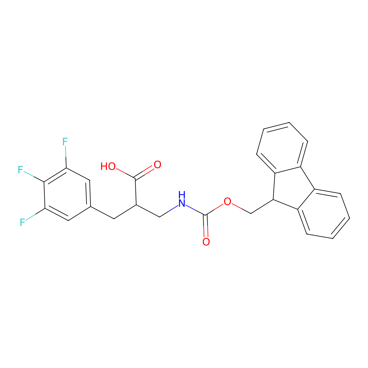 3-({[(9H-fluoren-9-yl)methoxy]carbonyl}amino)-2-[(3,4,5-trifluorophenyl)methyl]propanoic acid molecular structure, CAS 2138257-64-2