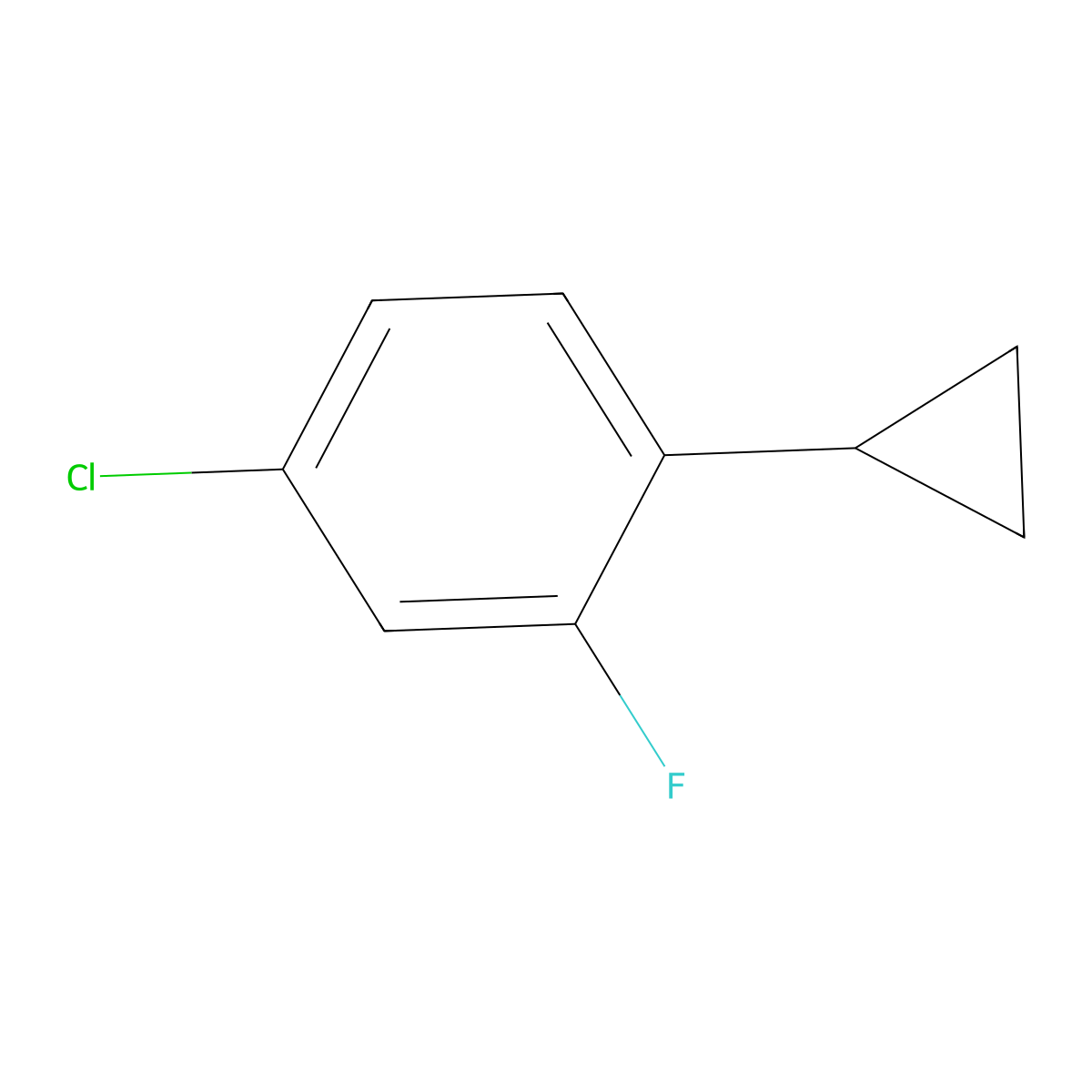 4-Chloro-1-cyclopropyl-2-fluorobenzene molecular structure, CAS 2138258-12-3