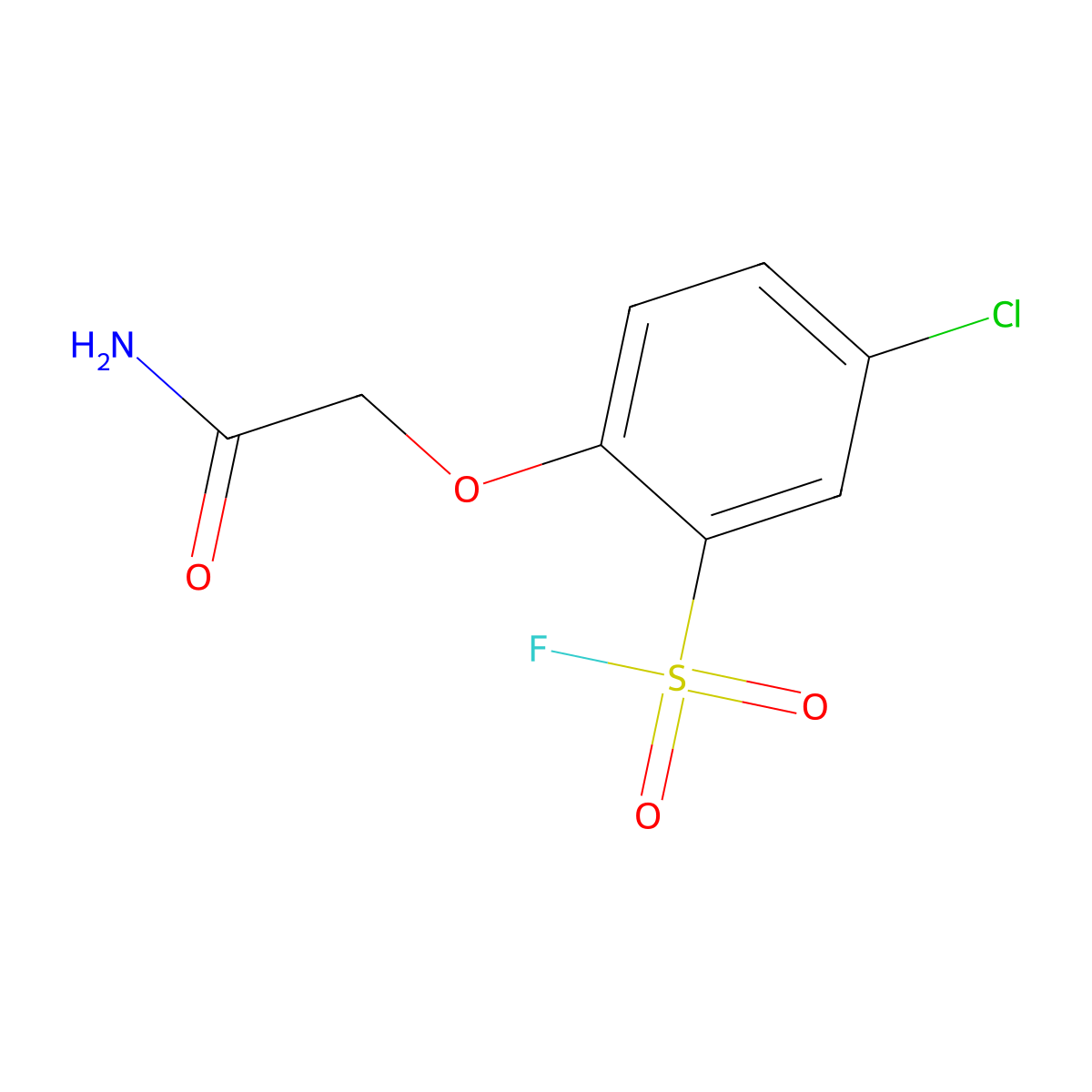 2-(Carbamoylmethoxy)-5-chlorobenzene-1-sulfonyl fluoride molecular structure, CAS 2138258-50-9