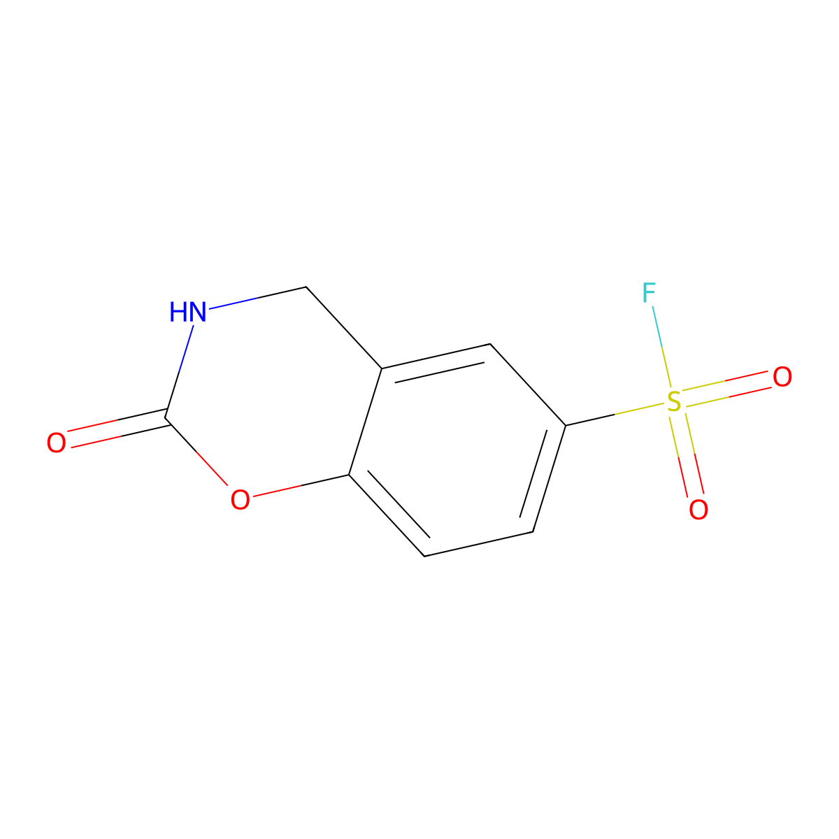 2-oxo-3,4-dihydro-2H-1,3-benzoxazine-6-sulfonyl fluoride molecular structure, CAS 2138258-52-1