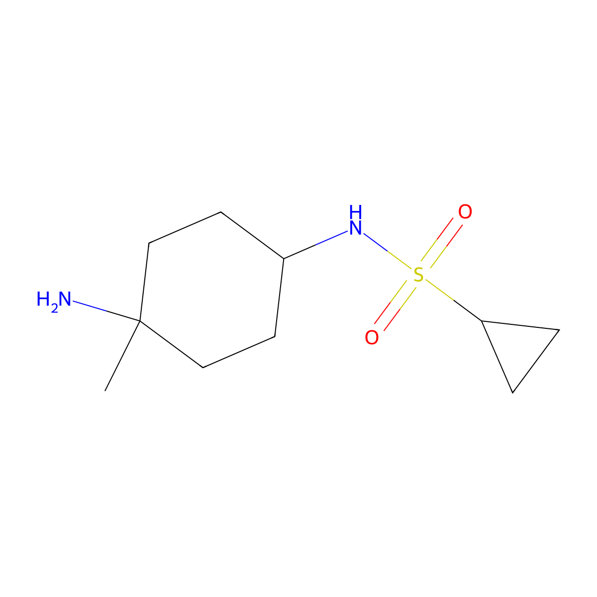 N-(4-amino-4-methylcyclohexyl)cyclopropanesulfonamide molecular structure, CAS 2138258-60-1