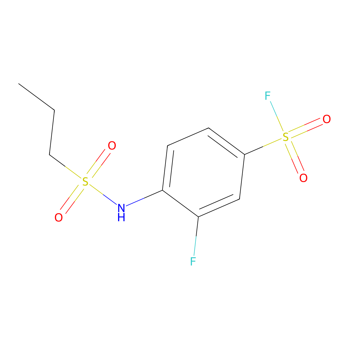 3-Fluoro-4-(propane-1-sulfonamido)benzene-1-sulfonyl fluoride molecular structure, CAS 2138258-86-1