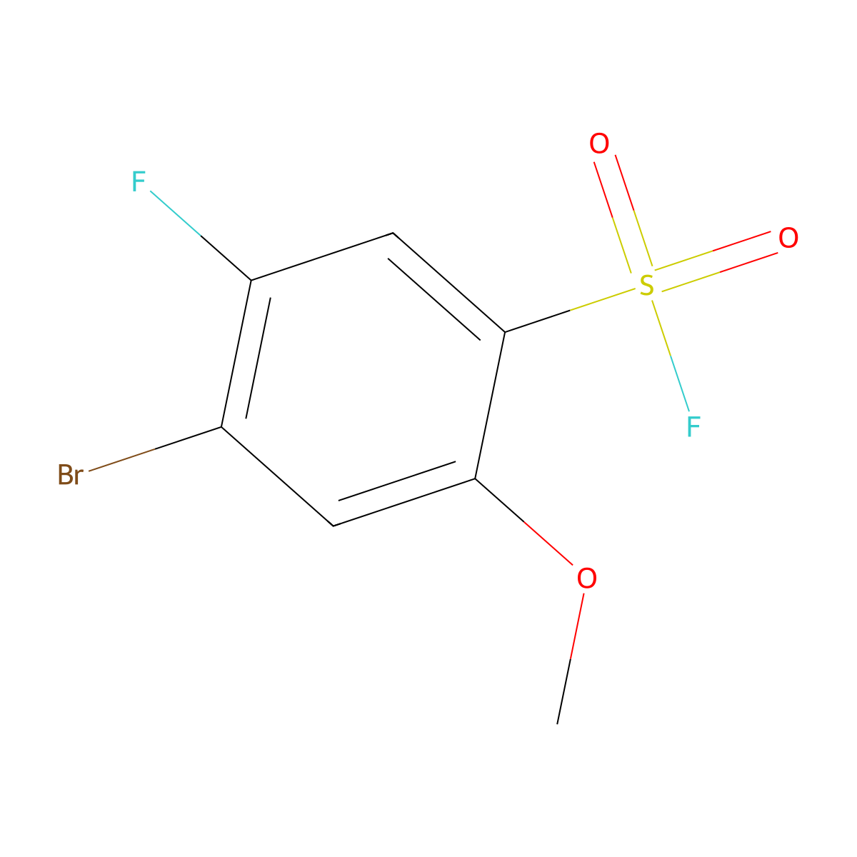 4-Bromo-5-fluoro-2-methoxybenzenesulfonyl fluoride molecular structure, CAS 2138259-16-0