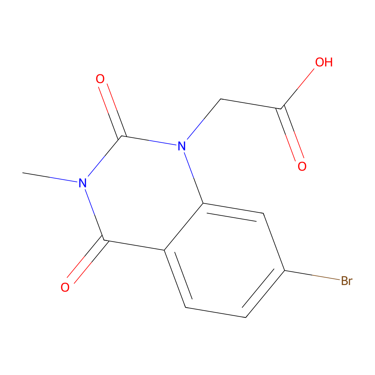 2-(7-Bromo-3-methyl-2,4-dioxo-1,2,3,4-tetrahydroquinazolin-1-yl)acetic acid molecular structure, CAS 2138260-75-8
