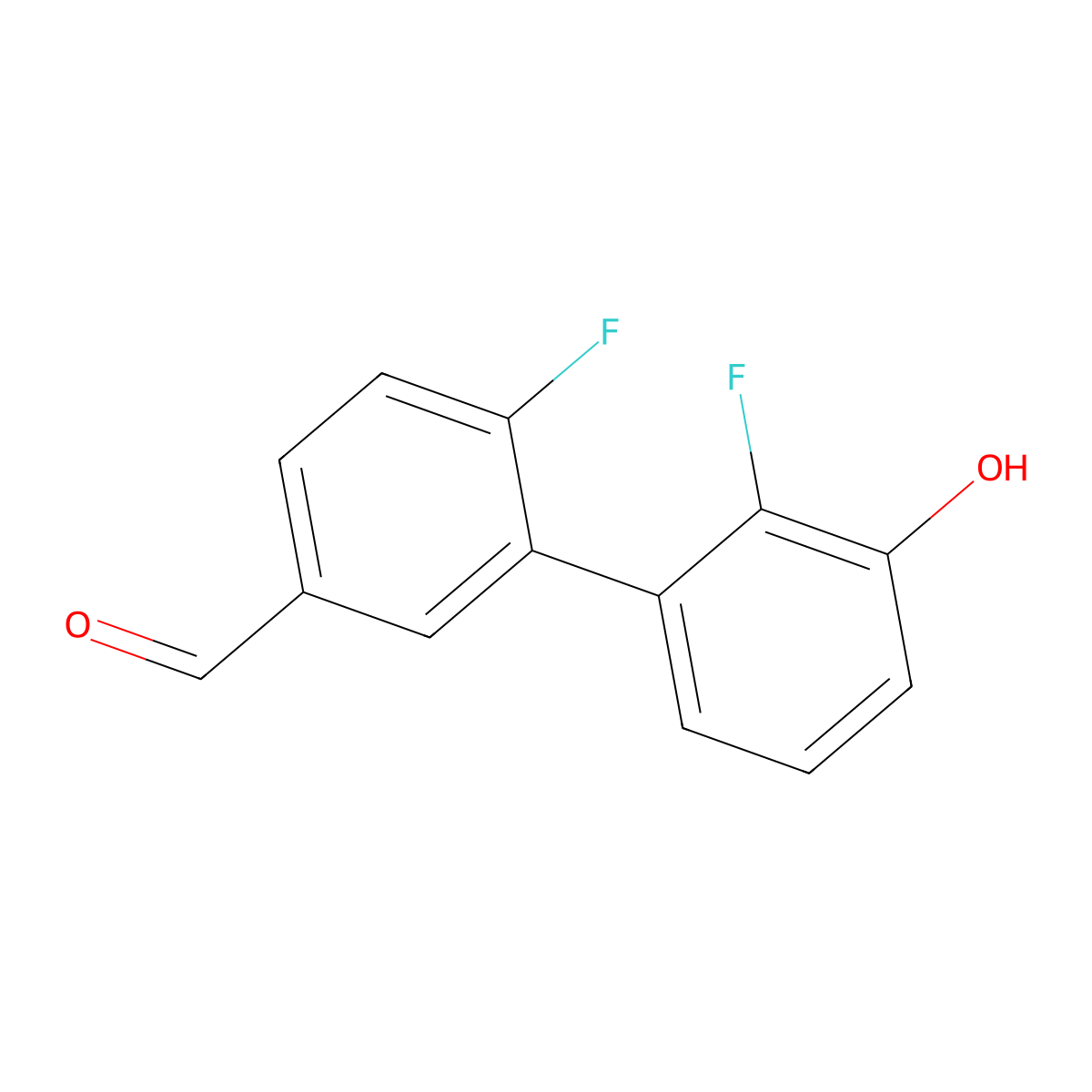4-Fluoro-3-(2-fluoro-3-hydroxyphenyl)benzaldehyde molecular structure, CAS 2138260-86-1