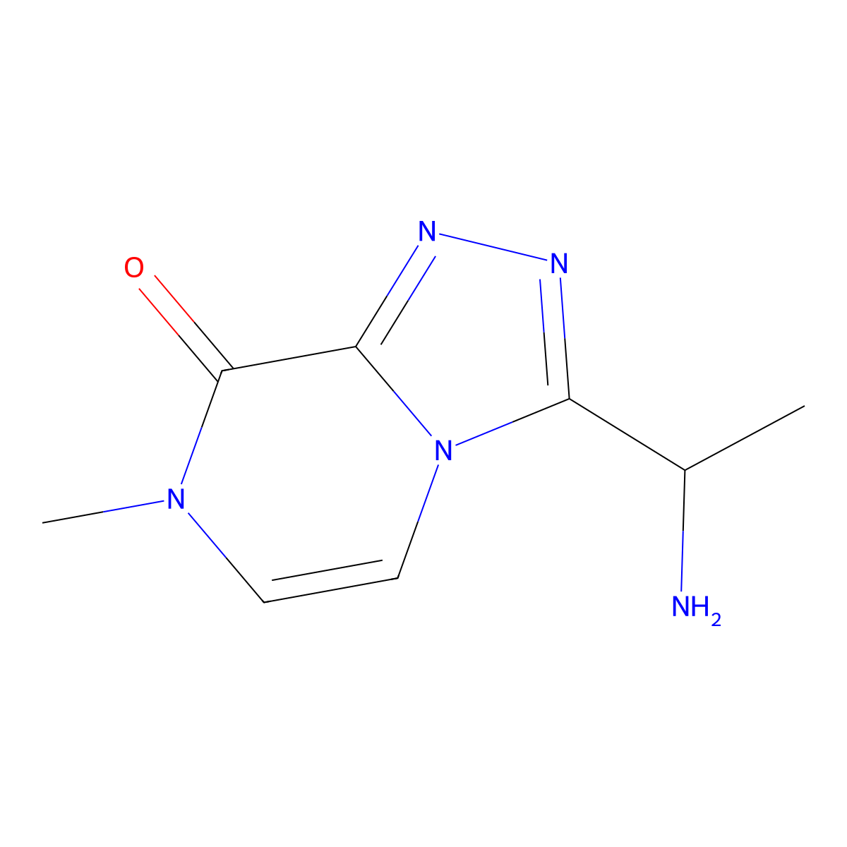 3-(1-aminoethyl)-7-methyl-7H,8H-[1,2,4]triazolo[4,3-a]pyrazin-8-one molecular structure, CAS 2138262-37-8