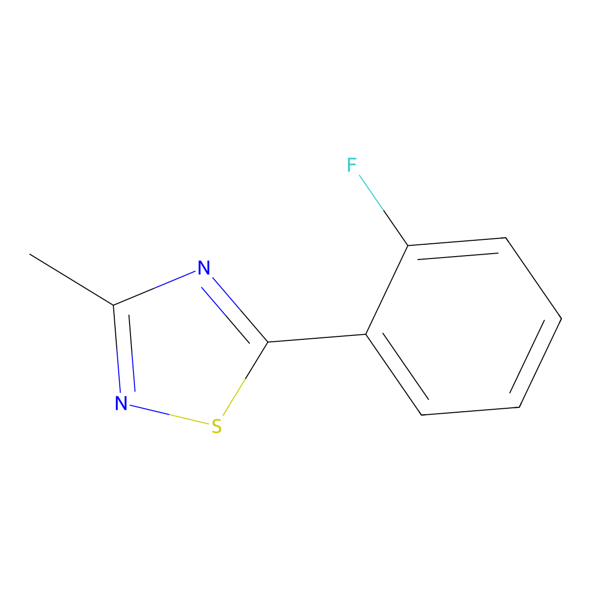 5-(2-Fluorophenyl)-3-methyl-1,2,4-thiadiazole molecular structure, CAS 2138262-80-1