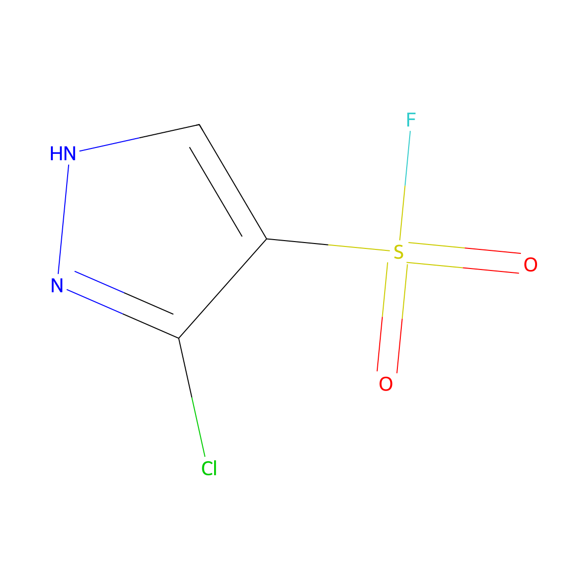 3-chloro-1H-pyrazole-4-sulfonyl fluoride molecular structure, CAS 2138262-96-9