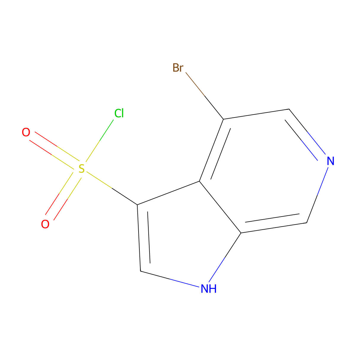 4-bromo-1H-pyrrolo[2,3-c]pyridine-3-sulfonyl chloride molecular structure, CAS 2138263-29-1