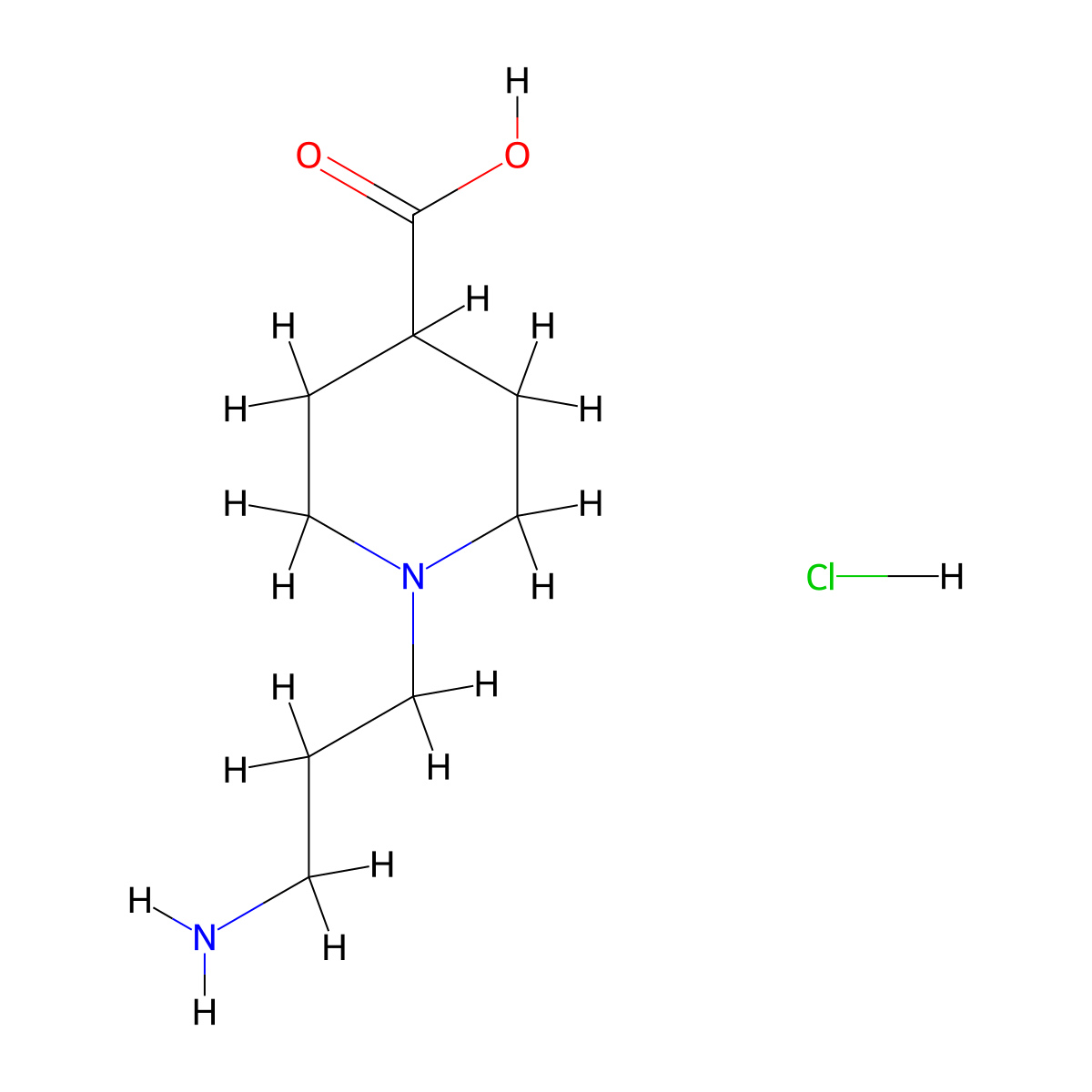 1-(3-Aminopropyl)piperidine-4-carboxylic acid hydrochloride molecular structure, CAS 2138263-93-9