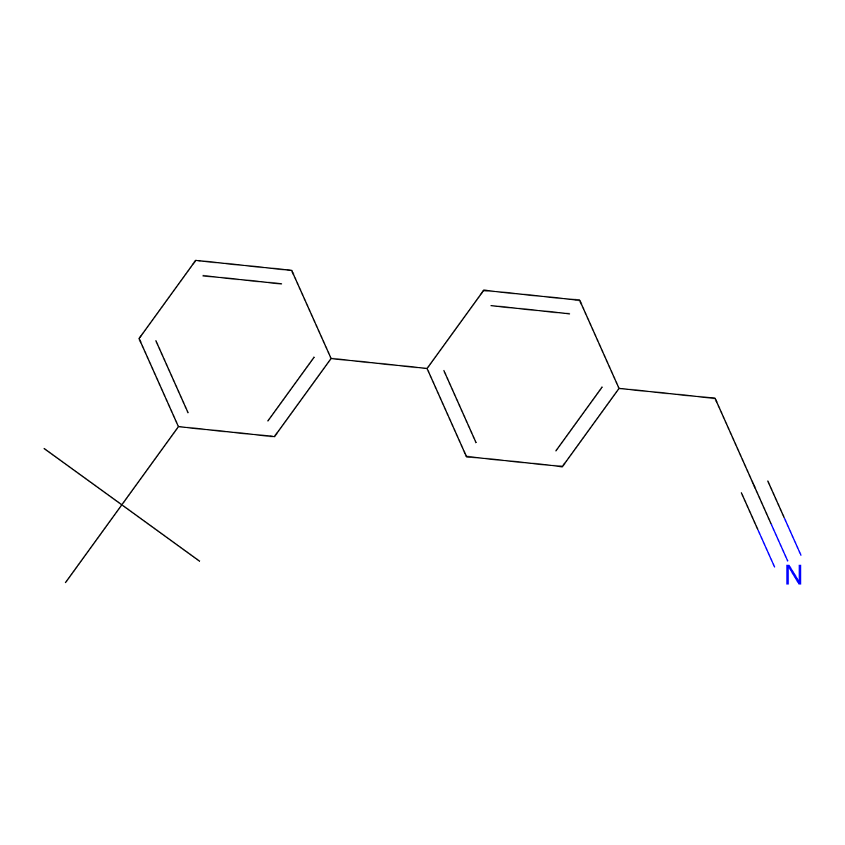 2-[4-(3-Tert-butylphenyl)phenyl]acetonitrile molecular structure, CAS 2138264-07-8