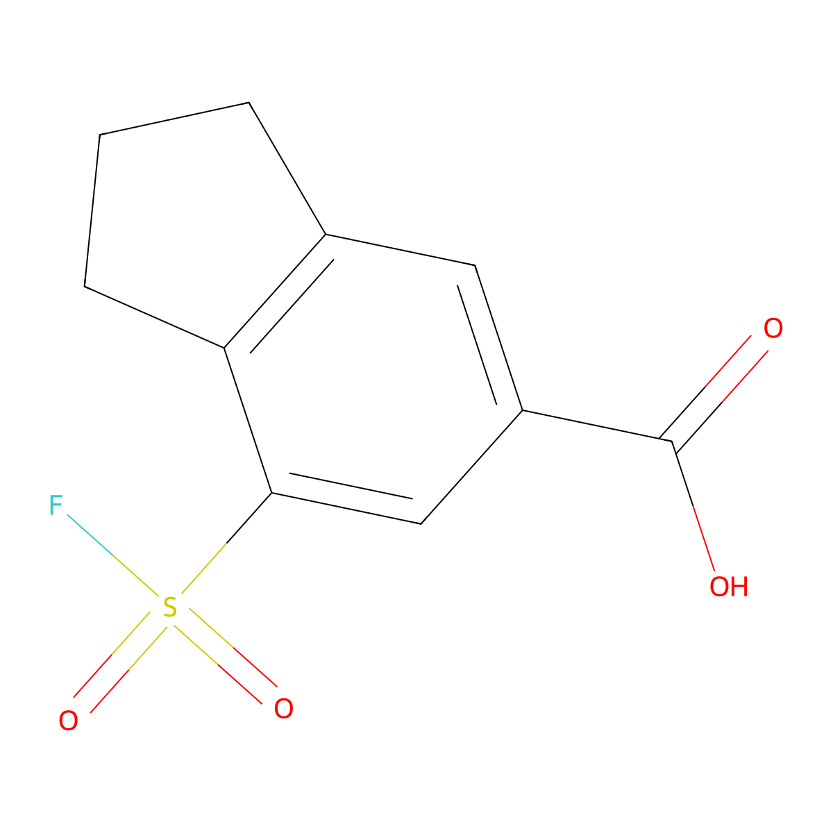 7-(fluorosulfonyl)-2,3-dihydro-1H-indene-5-carboxylic acid molecular structure, CAS 2138264-20-5