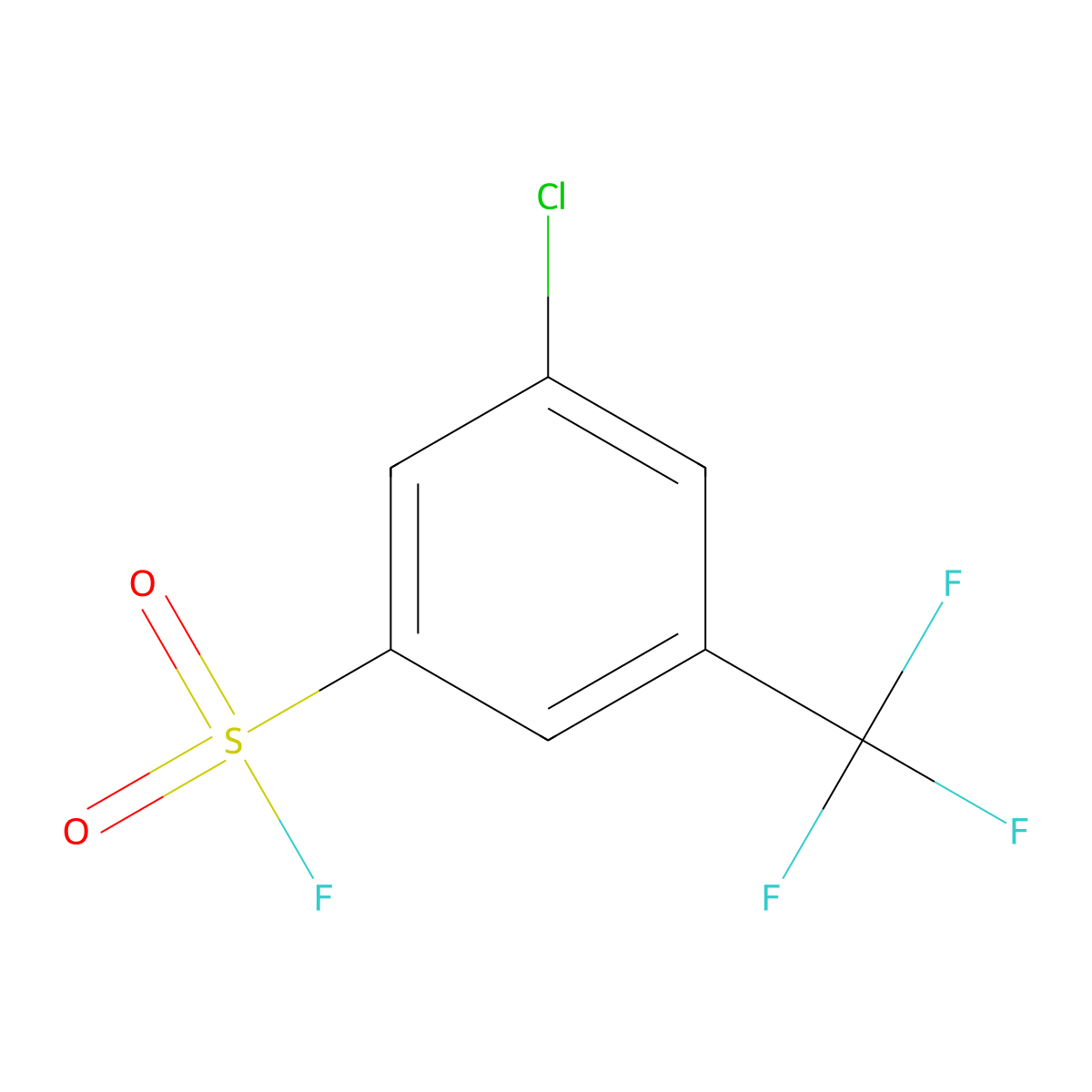 3-Chloro-5-(trifluoromethyl)benzene-1-sulfonyl fluoride molecular structure, CAS 2138264-29-4