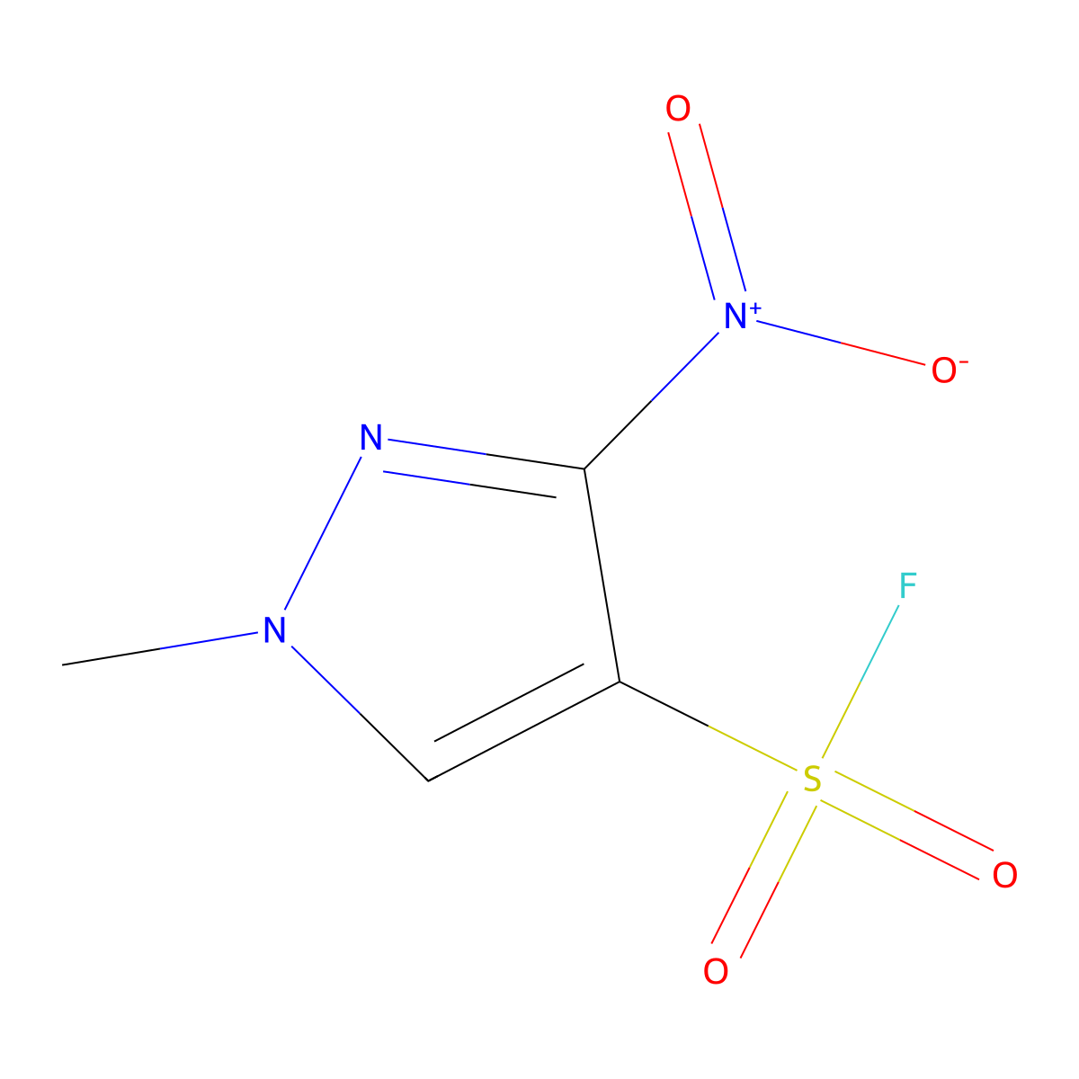 1-methyl-3-nitro-1H-pyrazole-4-sulfonyl fluoride molecular structure, CAS 2138264-31-8