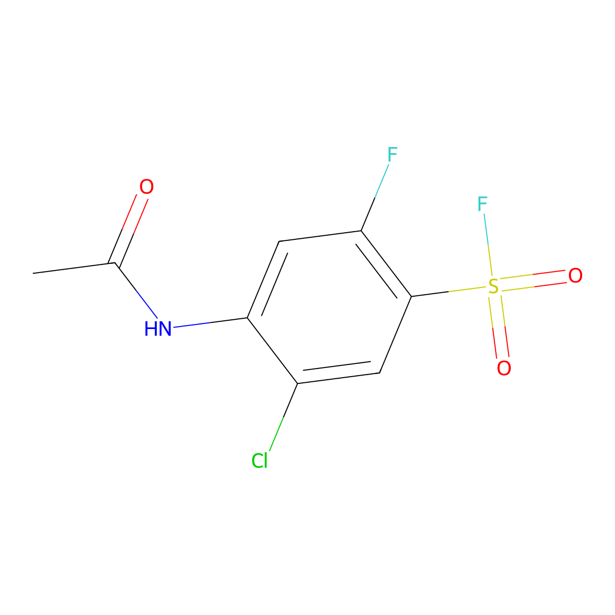 5-Chloro-4-acetamido-2-fluorobenzene-1-sulfonyl fluoride molecular structure, CAS 2138264-46-5