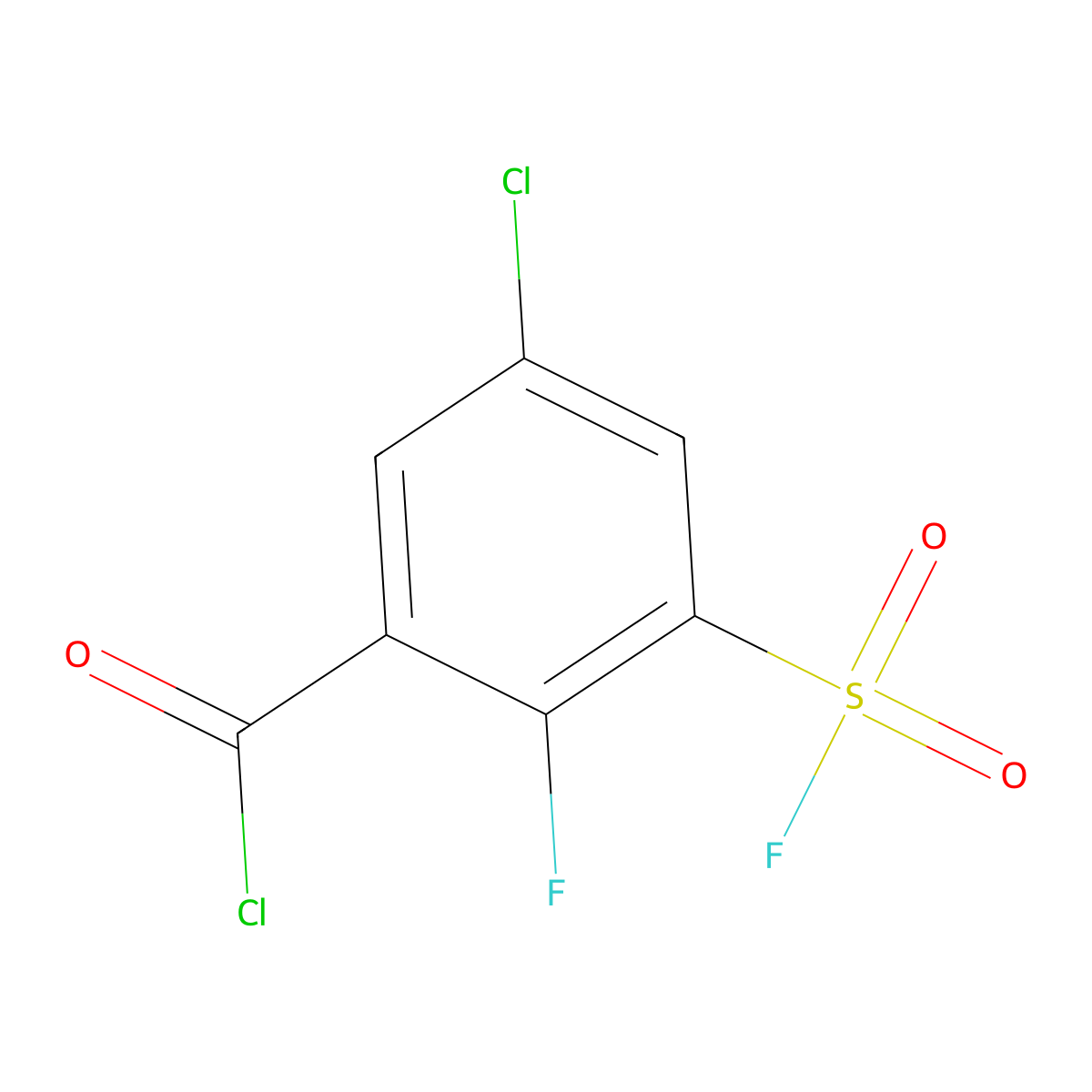 5-Chloro-2-fluoro-3-(fluorosulfonyl)benzoyl chloride molecular structure, CAS 2138264-69-2