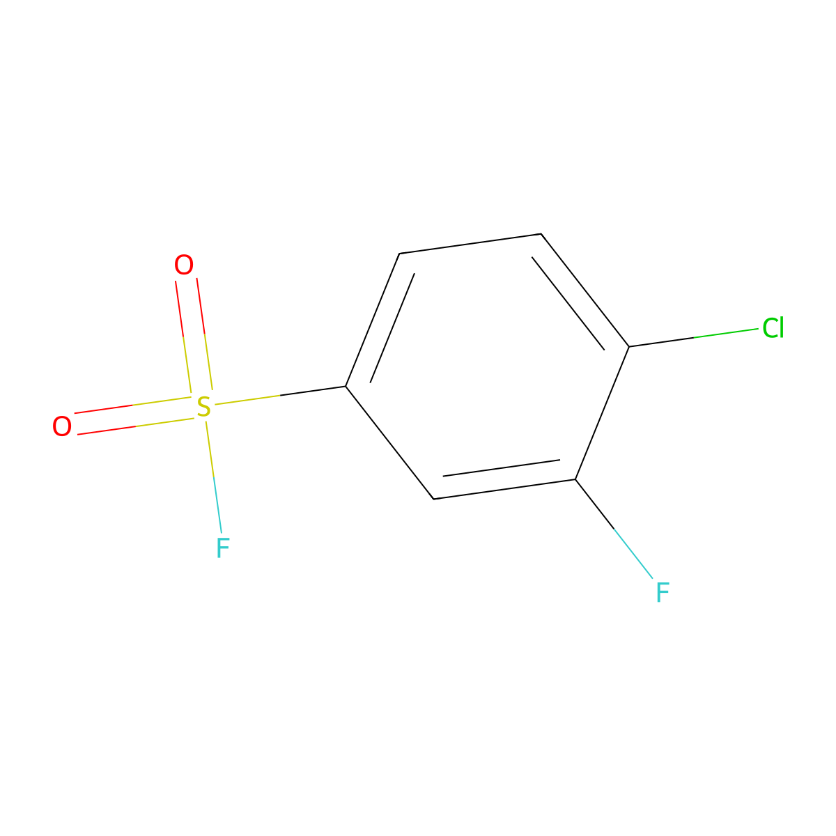 4-Chloro-3-fluorobenzene-1-sulfonyl fluoride molecular structure, CAS 2138264-79-4