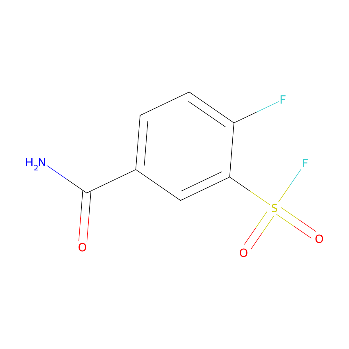 5-Carbamoyl-2-fluorobenzene-1-sulfonyl fluoride molecular structure, CAS 2138264-85-2