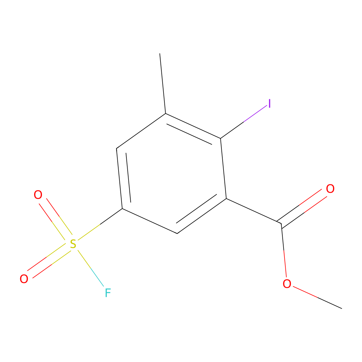 Methyl 5-(fluorosulfonyl)-2-iodo-3-methylbenzoate molecular structure, CAS 2138264-92-1