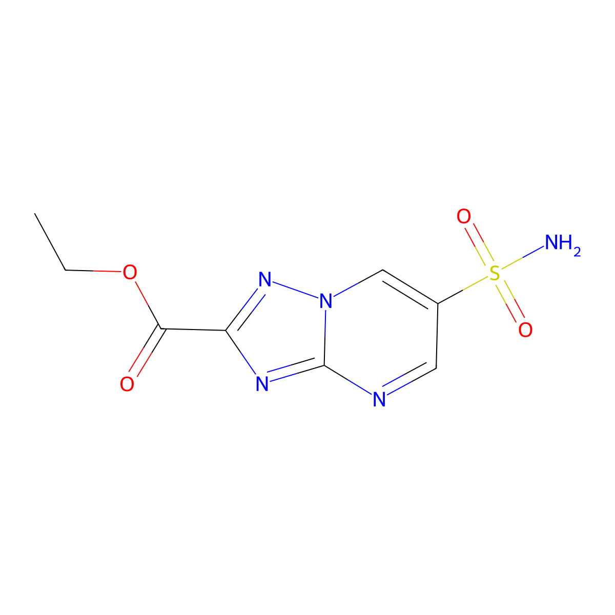 Ethyl 6-sulfamoyl-[1,2,4]triazolo[1,5-a]pyrimidine-2-carboxylate molecular structure, CAS 2138265-35-5