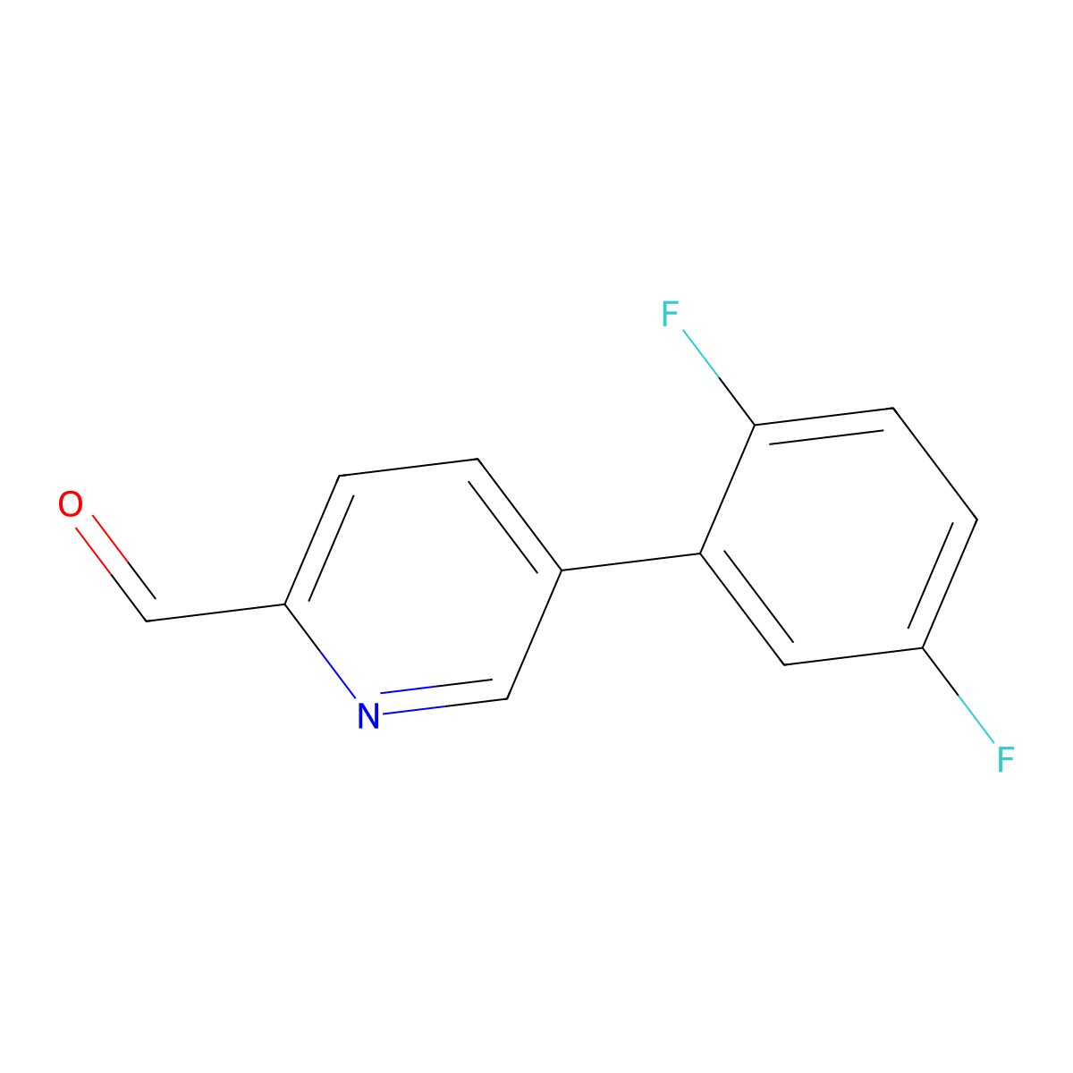 5-(2,5-Difluorophenyl)pyridine-2-carbaldehyde molecular structure, CAS 2138265-63-9
