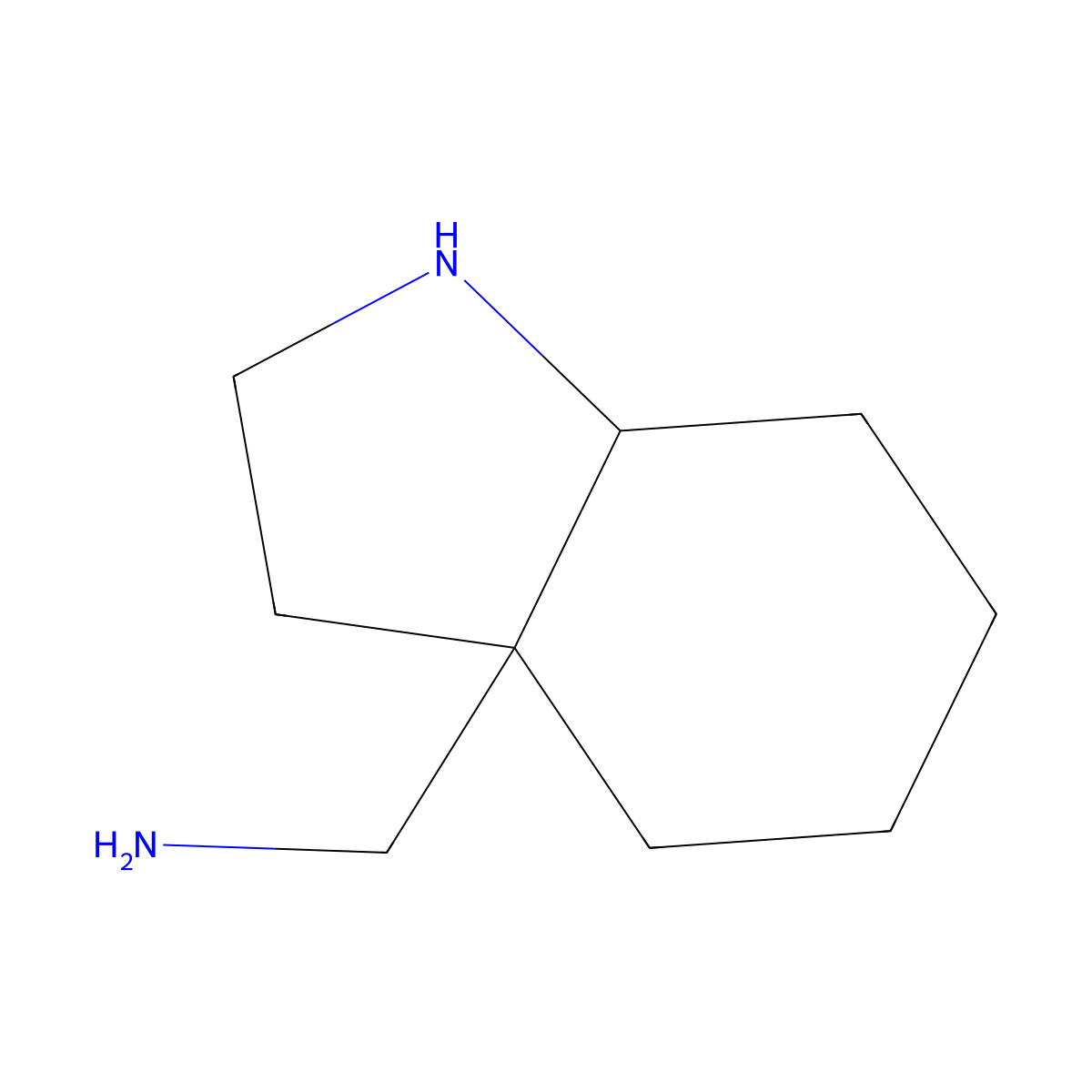 (octahydro-1H-indol-3a-yl)methanamine molecular structure, CAS 2138265-65-1