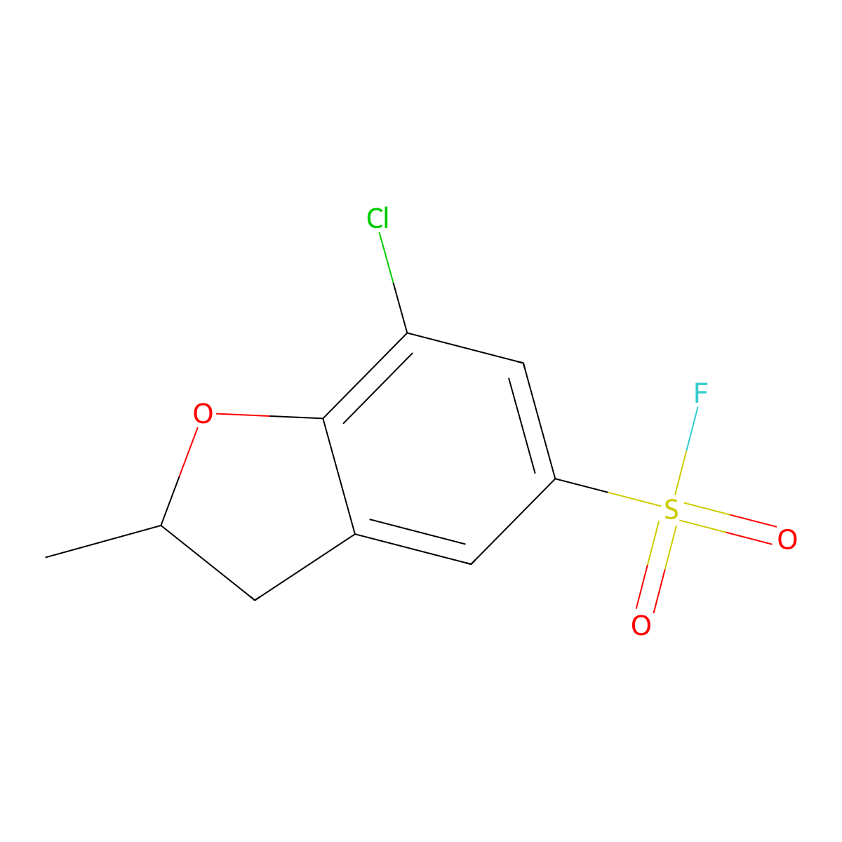 7-Chloro-2-methyl-2,3-dihydro-1-benzofuran-5-sulfonyl fluoride molecular structure, CAS 2138265-77-5