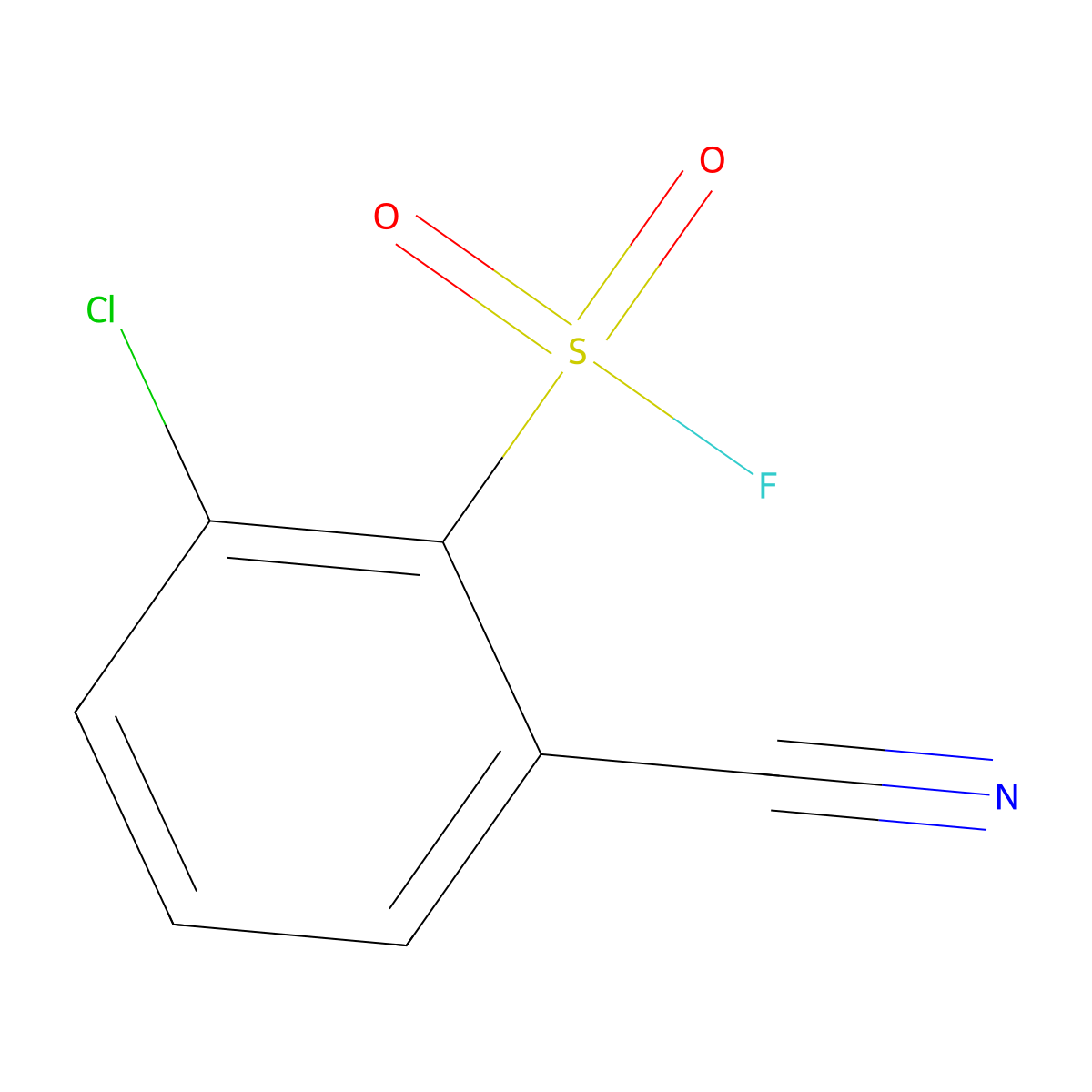 2-Chloro-6-cyanobenzene-1-sulfonyl fluoride molecular structure, CAS 2138265-88-8