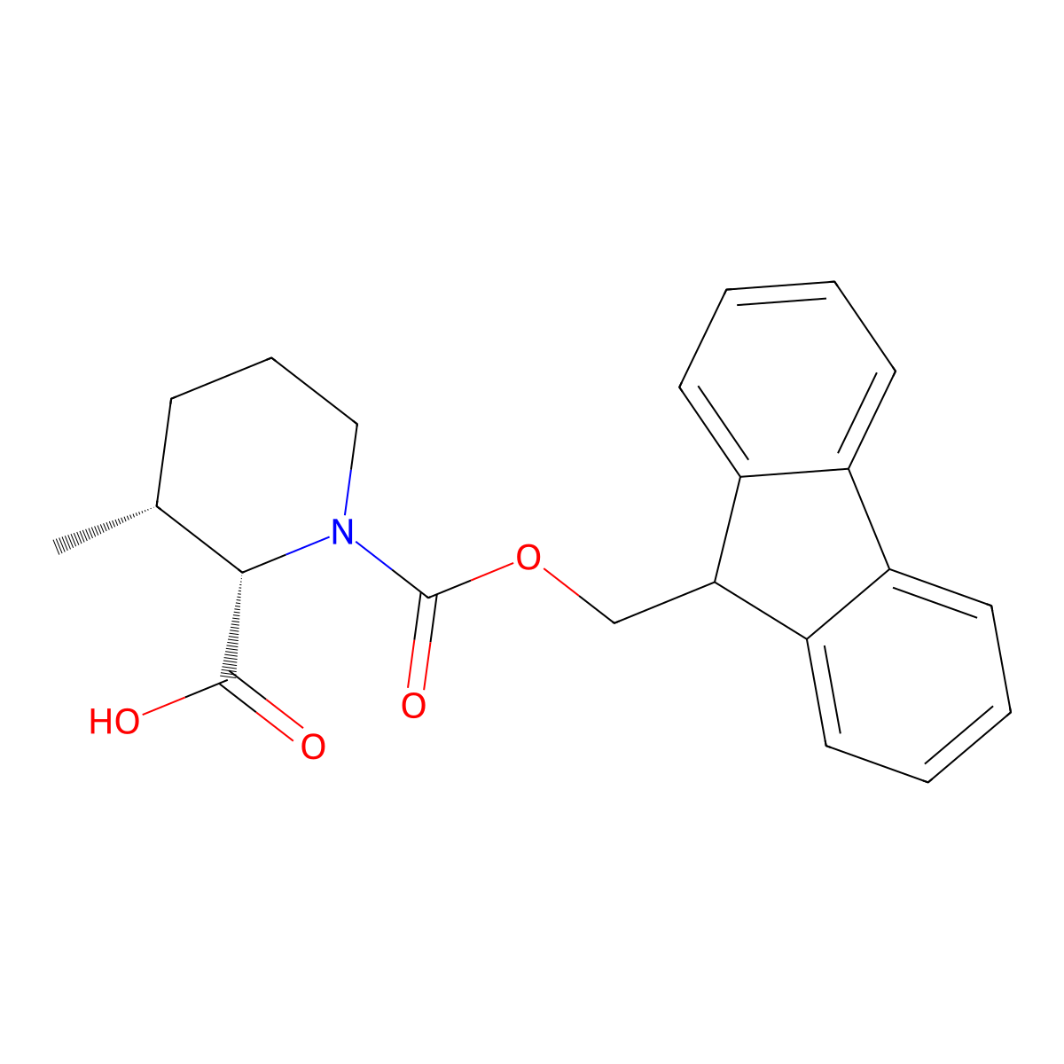 rac-(2R,3S)-1-{[(9H-fluoren-9-yl)methoxy]carbonyl}-3-methylpiperidine-2-carboxylic acid molecular structure, CAS 2138266-39-2