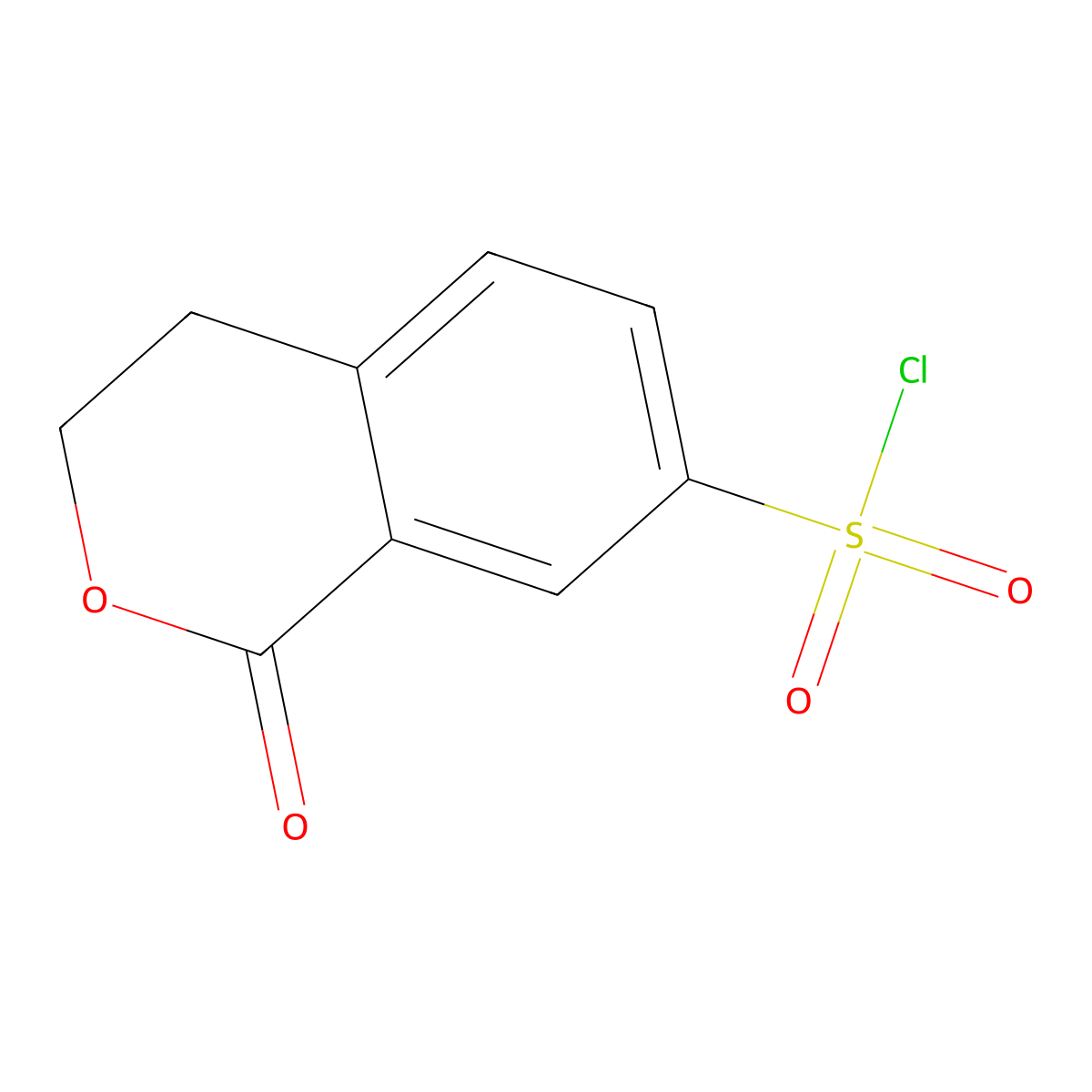 1-oxo-3,4-dihydro-1H-2-benzopyran-7-sulfonyl chloride molecular structure, CAS 2138266-56-3