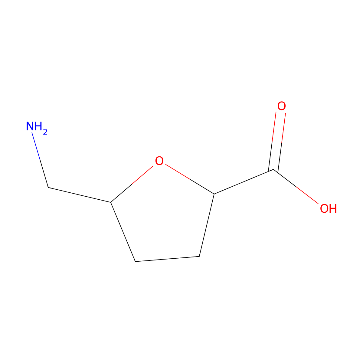 rel-(2R,5S)-5-(aminomethyl)oxolane-2-carboxylic acid molecular structure, CAS 2138266-70-1