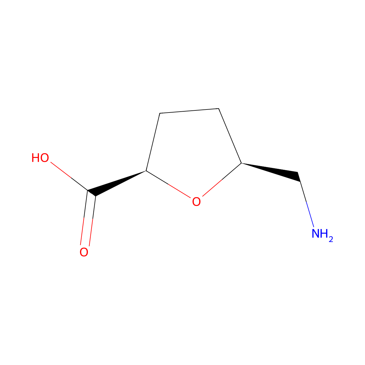 rel-(2R,5S)-5-(aminomethyl)oxolane-2-carboxylic acid molecular structure, CAS 2138266-70-1