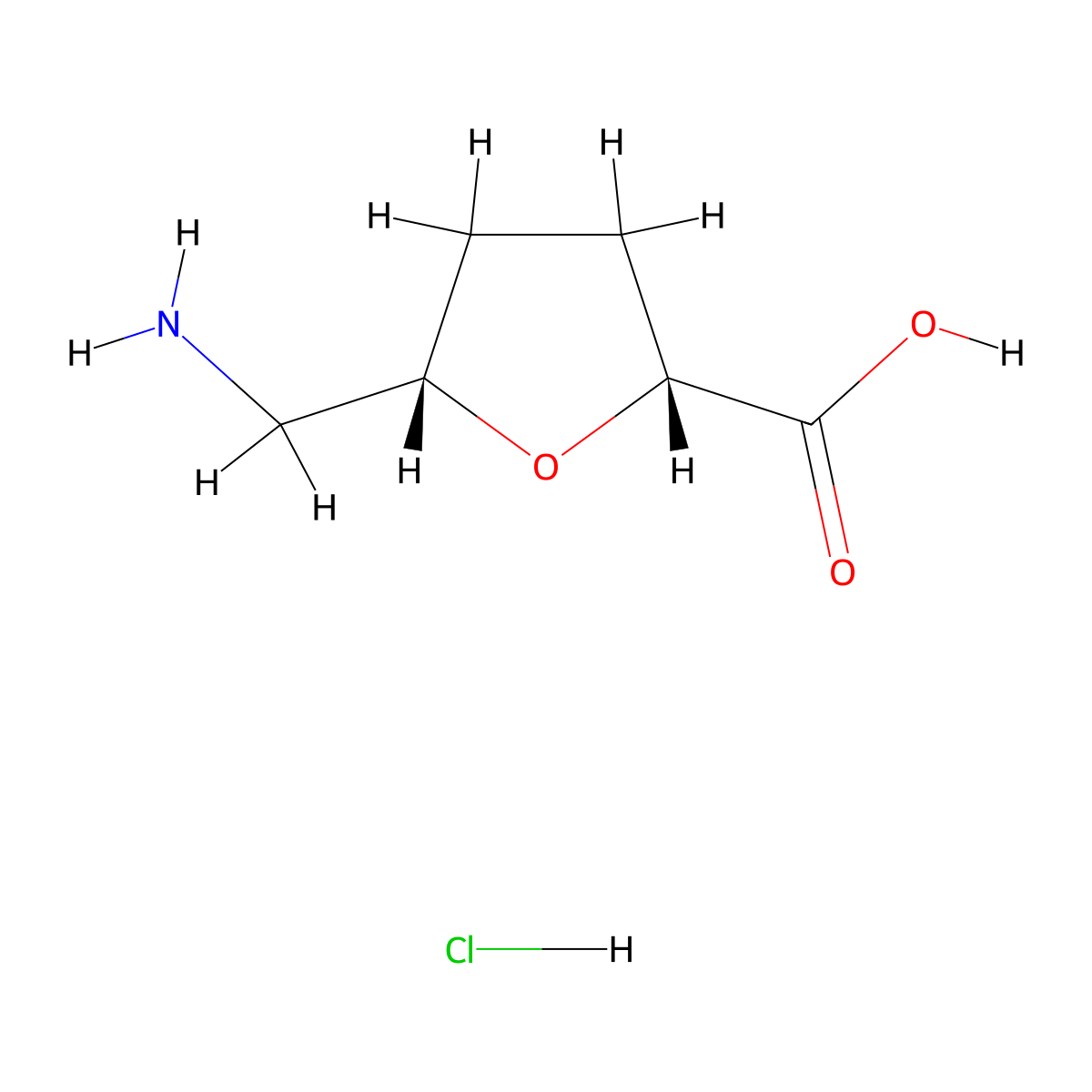 rel-(2R,5S)-5-(Aminomethyl)tetrahydrofuran-2-carboxylic acid hydrochloride molecular structure, CAS 2138266-71-2