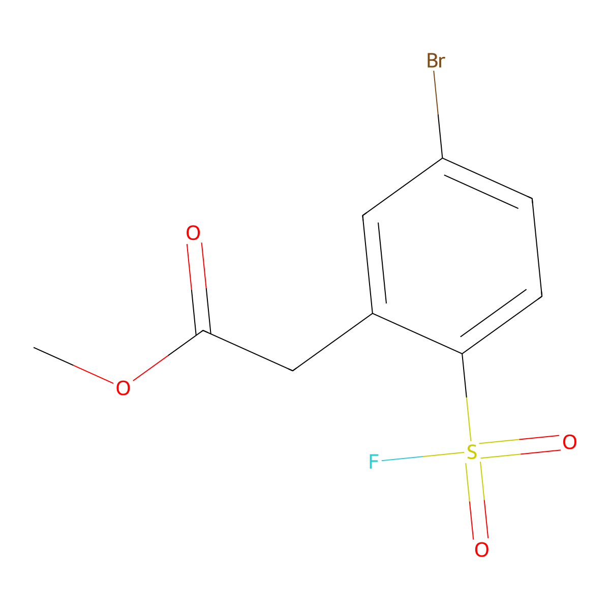 Methyl 2-[5-bromo-2-(fluorosulfonyl)phenyl]acetate molecular structure, CAS 2138267-06-6