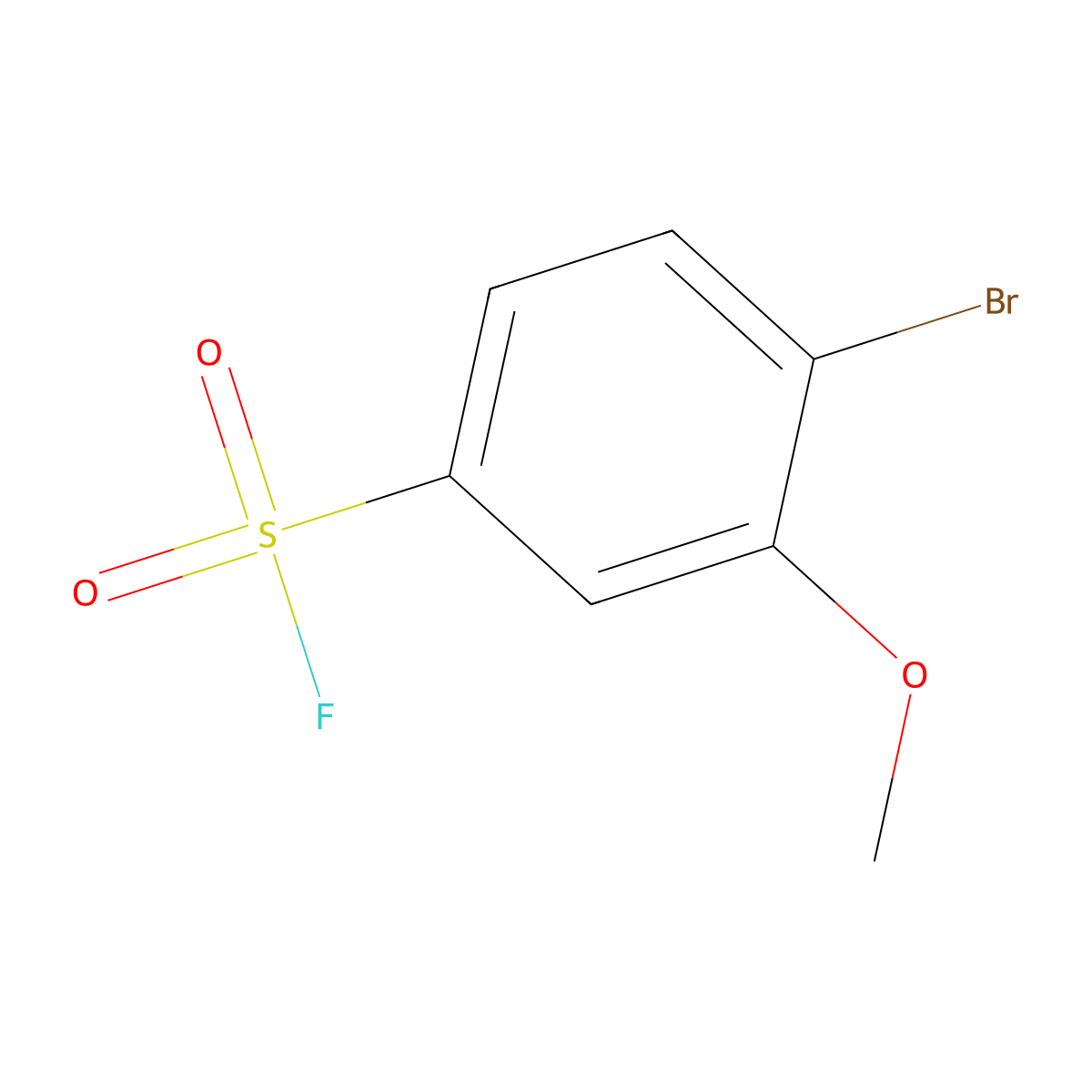 4-Bromo-3-methoxybenzene-1-sulfonyl fluoride molecular structure, CAS 2138268-95-6
