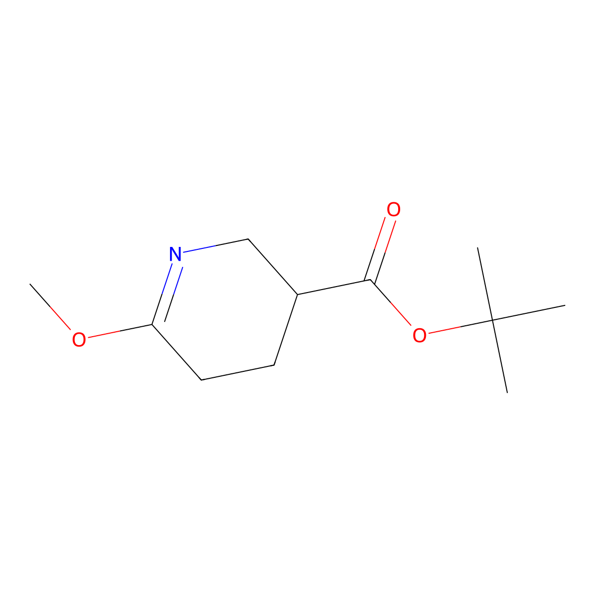 Tert-butyl 6-methoxy-2,3,4,5-tetrahydropyridine-3-carboxylate molecular structure, CAS 2138269-59-5