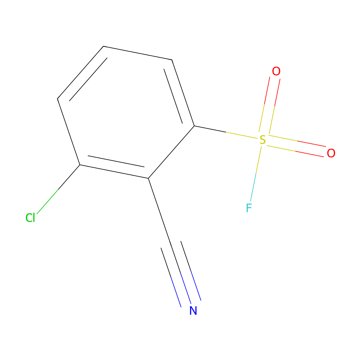 3-Chloro-2-cyanobenzene-1-sulfonyl fluoride molecular structure, CAS 2138269-77-7