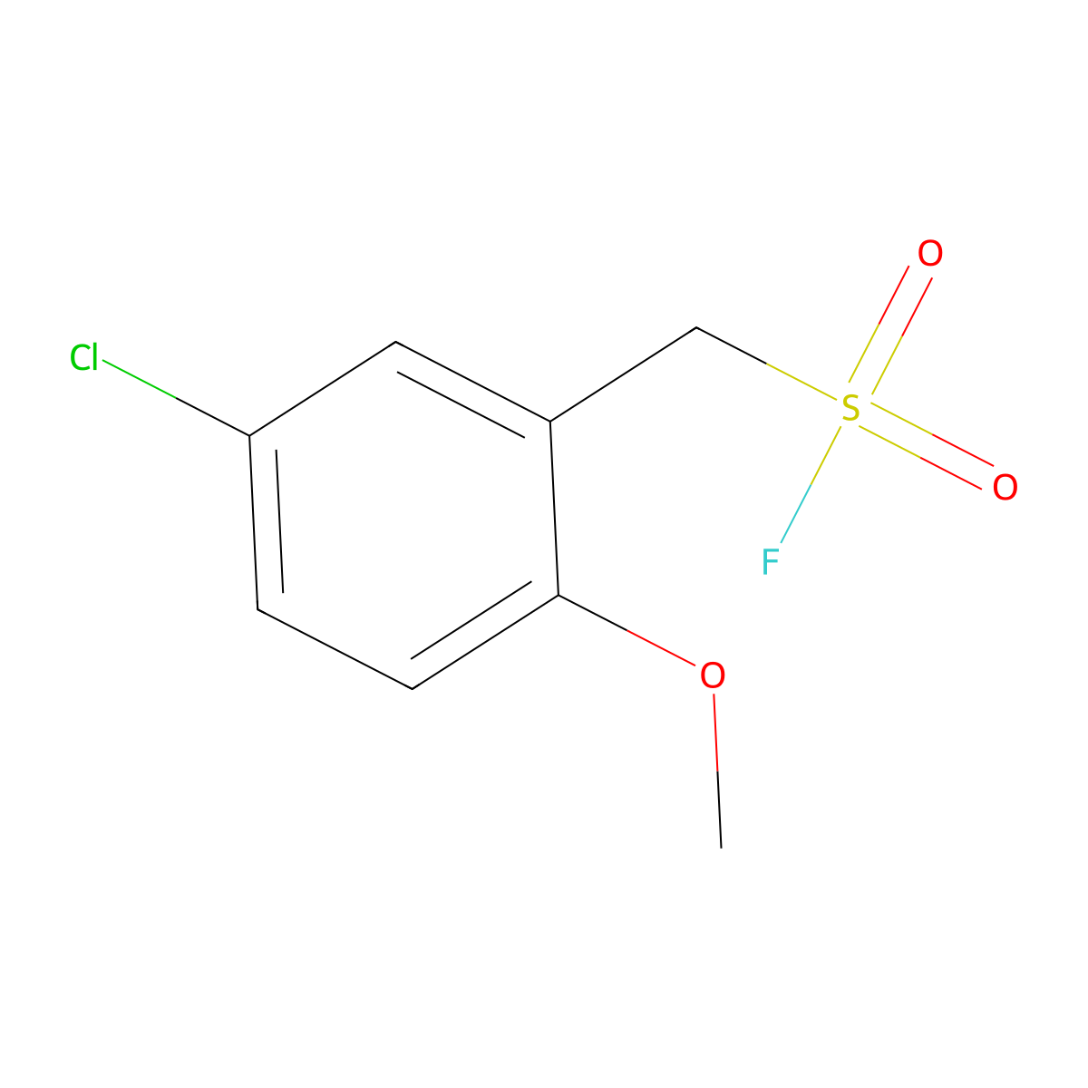 (5-Chloro-2-methoxyphenyl)methanesulfonyl fluoride molecular structure, CAS 2138270-03-6