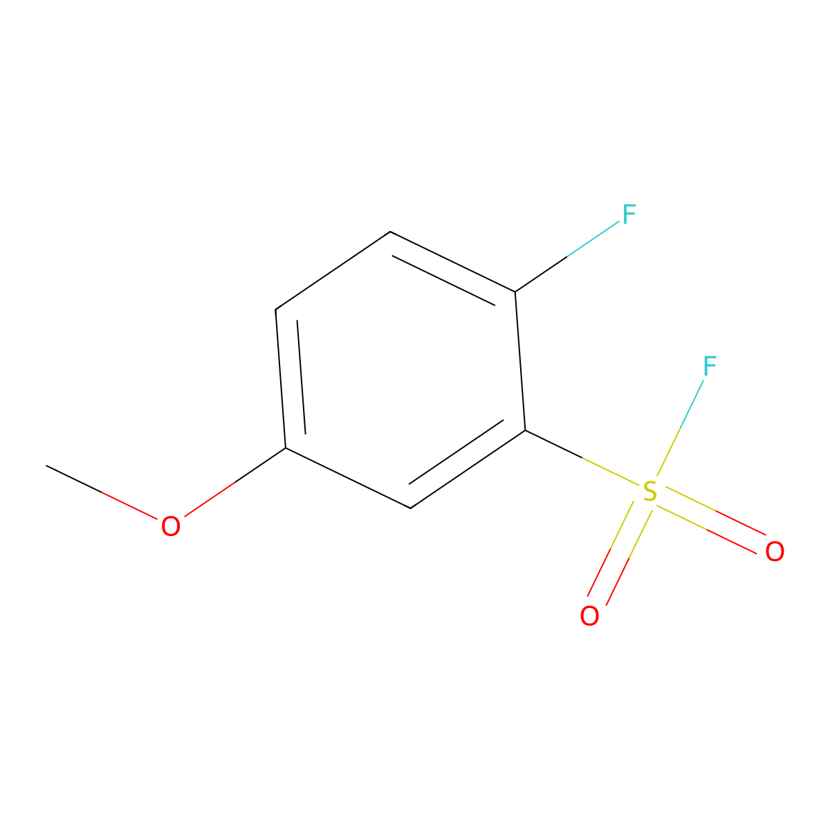 2-Fluoro-5-methoxybenzene-1-sulfonyl fluoride molecular structure, CAS 2138270-50-3