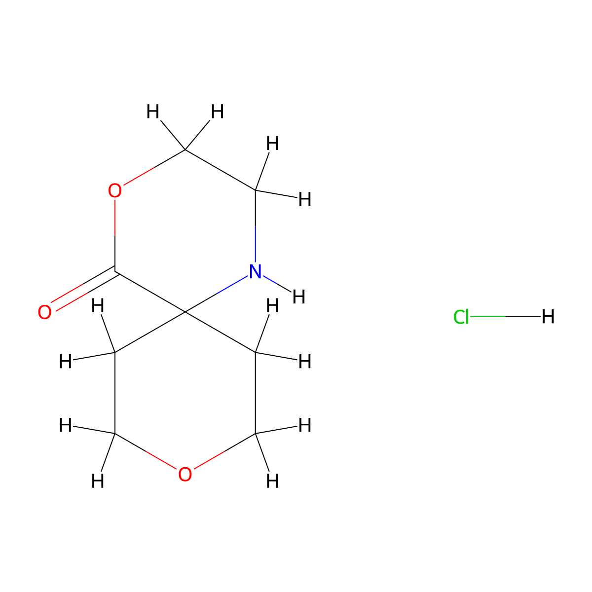 4,9-Dioxa-1-azaspiro[5.5]undecan-5-one hydrochloride molecular structure, CAS 2138271-62-0