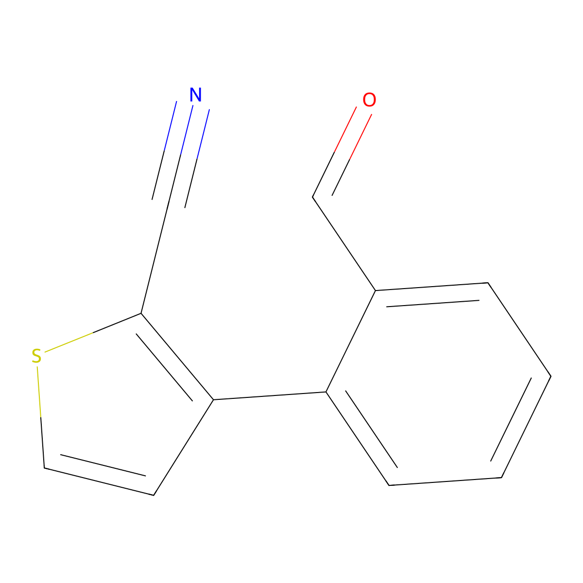 3-(2-Formylphenyl)thiophene-2-carbonitrile molecular structure, CAS 2138271-92-6