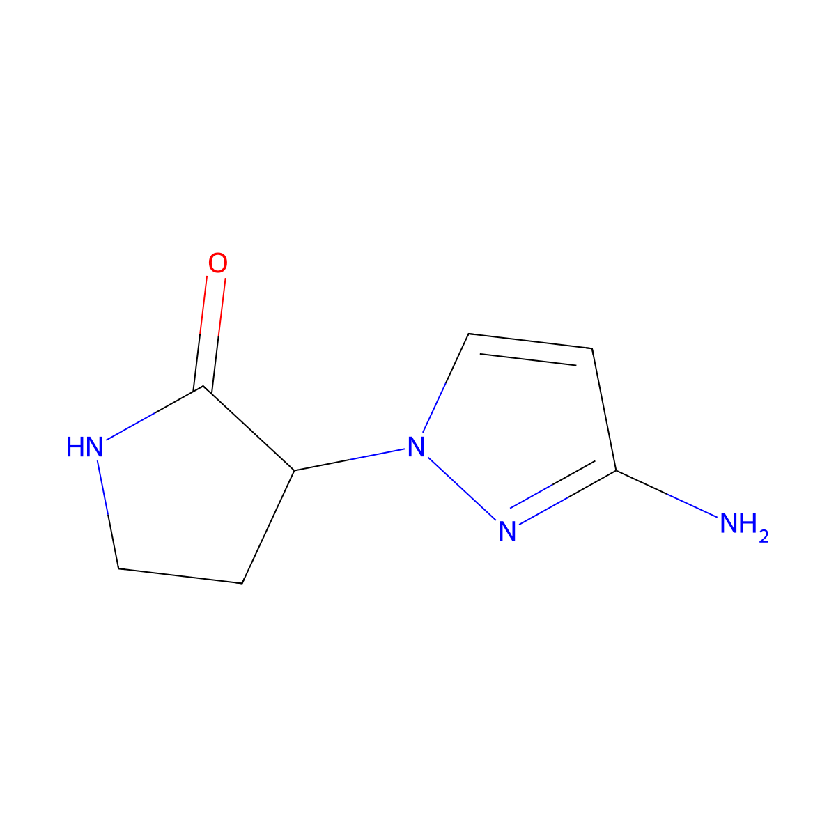 3-(3-amino-1H-pyrazol-1-yl)pyrrolidin-2-one molecular structure, CAS 2138273-28-4