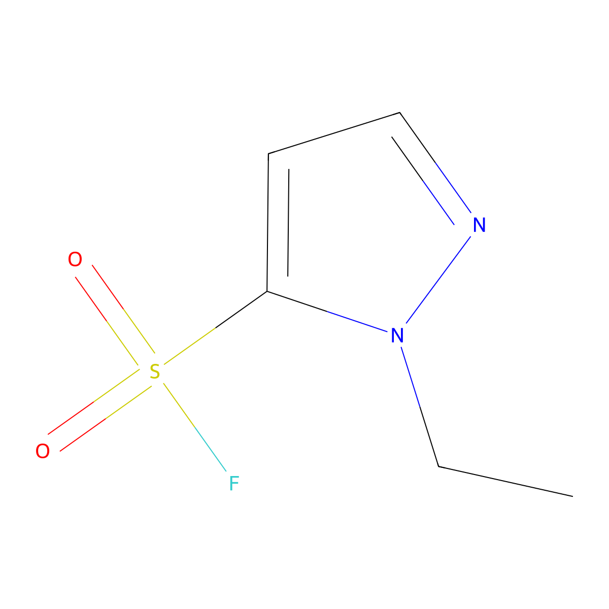 1-ethyl-1H-pyrazole-5-sulfonyl fluoride molecular structure, CAS 2138273-90-0