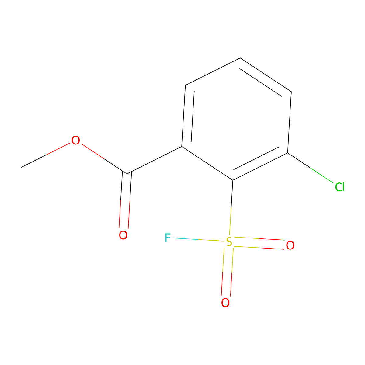 Methyl 3-chloro-2-(fluorosulfonyl)benzoate molecular structure, CAS 2138273-95-5