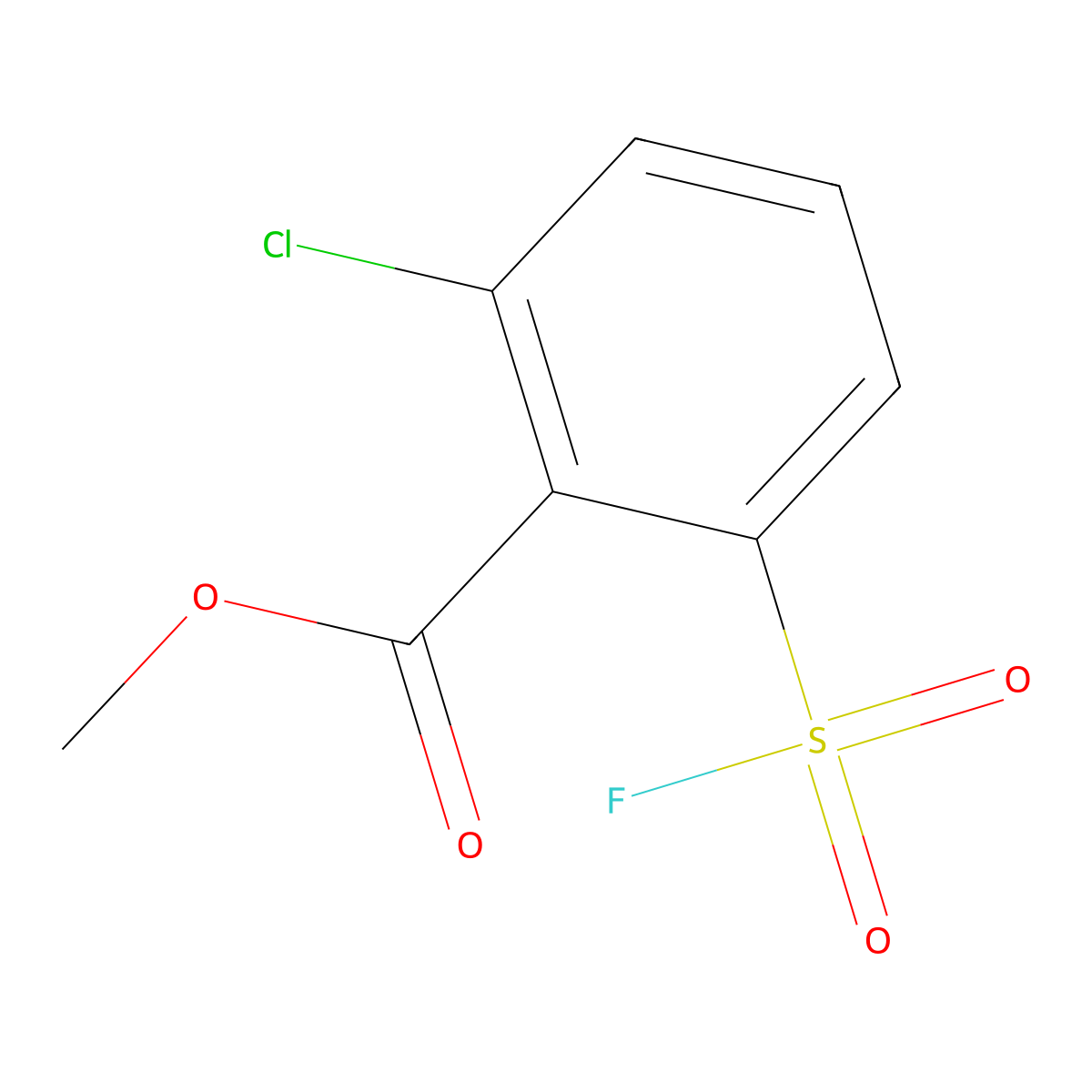 Methyl 2-chloro-6-(fluorosulfonyl)benzoate molecular structure, CAS 2138274-98-1
